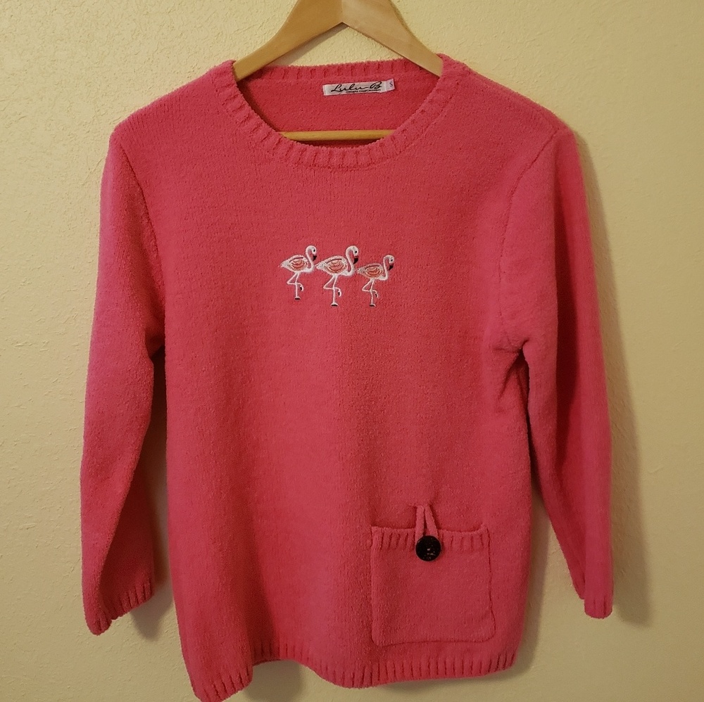 Lulu B pink flamingo sweater